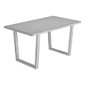 Modern Rectangular Wooden Table With Black Metal Legs And Sleek Design