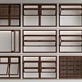 Modern medieval folding window upper and lower folding window shutter sliding window 3d model