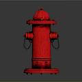 Red Fire Hydrant With Classic Design And Rustic Texture On Dark Background