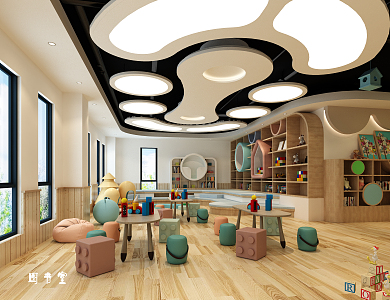 Modern Kindergarten Library 3d model