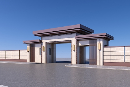 new chinese style gate 3d model