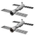 Orbital Spacecraft Module With Solar Panels And Cylindrical Structure Design 3d model