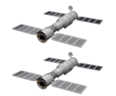 modern artificial satellite satellite space station satellite shenzhou-9 satellite launch tower rocket artificial satellite 3d model