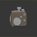 Vintage Digital Camera With Brown Textured Body Silver Lens Knobs And Retro Design Elements 3d model