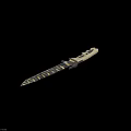Tactical Serrated Knife With Beige Non Slip Handle And Black Blade Design