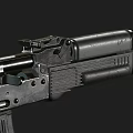Two Military Assault Rifles Detailed View With Black Tactical Design And Magazine