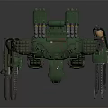Green Sci Fi Mecha Character With Detailed Mechanical Armor And Arm Weapons 3d model