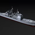 Modern Warship 3D Model With Gray Hull Deck Equipment Antennas And Number 69 3d model