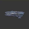 Futuristic Blue Sci Fi Spaceship With Streamlined Design And Detailed Structure