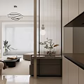 Modern Minimalist Cream Tone Living And Dining Room Interior Design With Warm Comfortable Furnishings