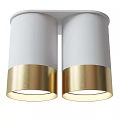 Modern LED Downlights With White Body And Gold Accent Rings Illuminated Design