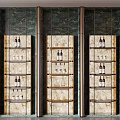 Elegant Modern Wine Cabinet With Marble Shelves And Metal Frame For Wine Storage