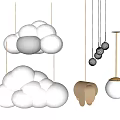 Modern Pendant Lights With Cloud Shaped And Spherical Designs In White And Gold