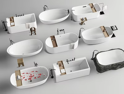 Variety Of Bathtub Designs For Modern Bathrooms 3d model