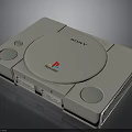 Classic Sony PlayStation Gaming Console With Dual Controller Ports And Logo
