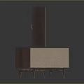Vintage Wooden Display Cabinet and Storage Cabinet with Glass Doors and Slim Legs