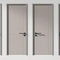 Modern Minimalist Hinged Doors With Black Handles And Smooth Surface Design 3d model