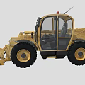 Yellow Utility Vehicle With Front Loader Large Tires Enclosed Cab For Construction Work 3d model