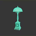 Elegant Green Gold Table Lamp Combination With White Lampshade And Decorative Base