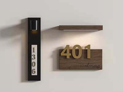 Traffic Sign Featuring Numbers 401 1306 And Welcome Message In Wooden Black Metal Design 3d model