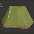 Green The North Face Outdoor Camping Tent With Support Poles And Dark Base