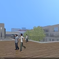 Modern Office Complex With Multiple Buildings Green Spaces And Urban Road Network 3d model