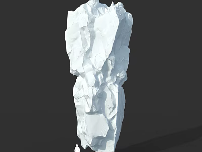 Large White Rock Like Sculpture With Detailed Texture And Human Figure For Scale 3d model