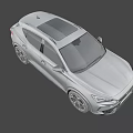 Gray Sporty SUV With Sleek Exterior Design And Black Wheels On Orange Background