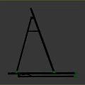 Metal Foldable Ladder With Black Frame Green Steps And Non Slip Feet