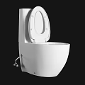 Two Modern White Ceramic Toilets With Sleek Design And Closed Lids 3d model