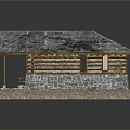 Traditional Rural Self Built House With Tiled Roof Wooden Porch And Stone Foundation