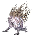 Eerie Fantastical Monster Character With Tangled Twisted Roots And Grotesque Skin