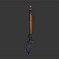 Set of Three Hand Tools with Orange Handles Including Axe Pickaxe and Shovel