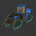 Blue Crawler Tractor For Agricultural Use With Heavy Duty Tracked Wheels Design