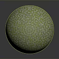 Green Woven Tile Sphere With Moss Covered Surface And Intricate Pattern 3d model