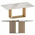 Modern Console Table With White Marble Top And Golden Metal Frame 3d model