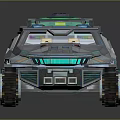 Futuristic Military Vehicle With Modern Design Roof Equipment And Reinforced Tires