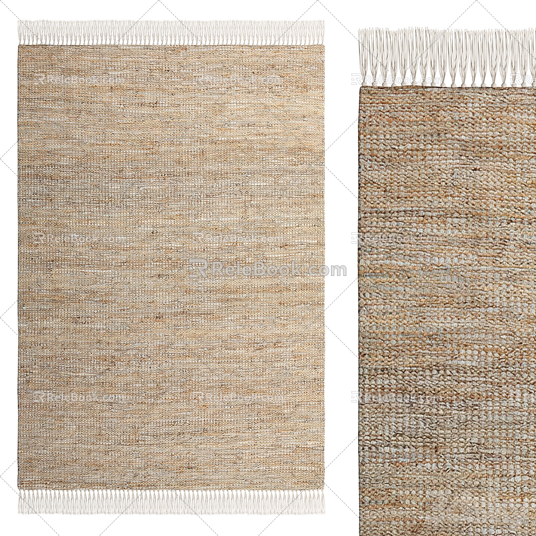 Jute leather carpet 3d model