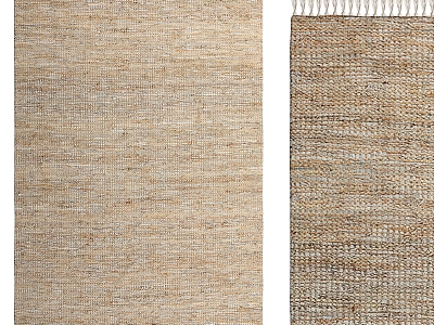 Jute leather carpet 3d model