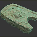 Ancient Architectural Stone Component With Intricate Carving And Decorative Patterns