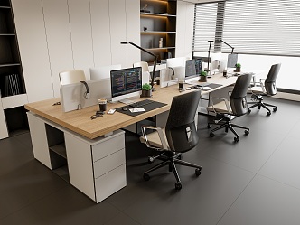 modern office desk and chair 3d model