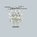Luxury Banquet Hall With Ornate Chandelier And White Floral Decoration