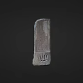 Ancient Gray Stone Tablet With Carved Patterns And Lotus Base Design