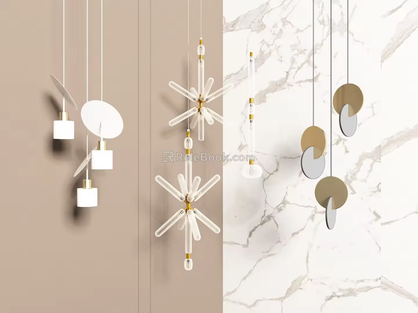 Modern chandelier luminaire combination 3d model