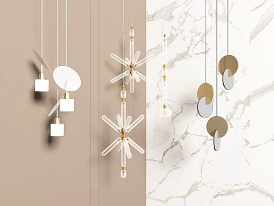 Modern chandelier luminaire combination 3d model