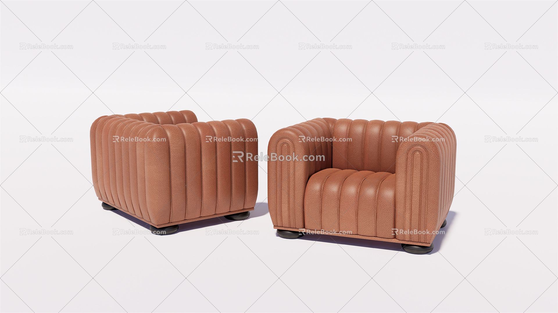 Modern Single Sofa Single Sofa Chair Leather Casual Sofa 3d model