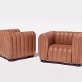 Modern Single Sofa Single Sofa Chair Leather Casual Sofa 3d model