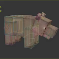 Blocky Style 3D Character Hippo Creature With Pink Color And Cartoon Design Digital Art Render