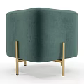 Square Velvet Stools in Gray Green Blue with Modern Gold Legs Design