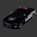 Black White Police Car With Emergency Lights Badge Decals And Grille